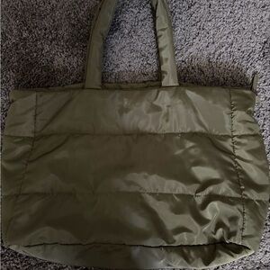 DSW Olive Quilted Tote Bag